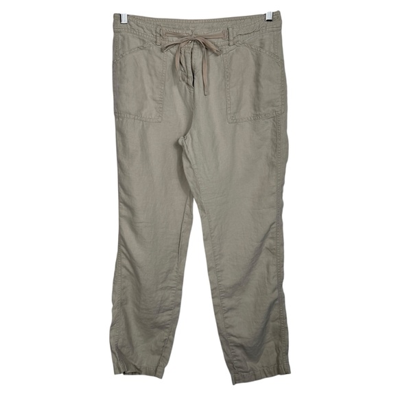 Garnet Hill Linen Tapered Pants, Size 10P - Picture 1 of 8